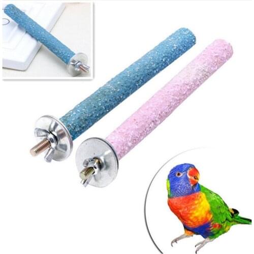 Pet Parrot Budgie Medium Size Chew Bite Paw Grinding Rod Toy Bird Cage Play Stand Perches Color Climbing Stand Long Stick Shape