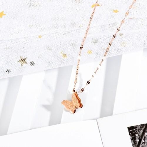 GorGor Women Necklace Matte Double Layer Butterfly Design Fashion Statement Buckle Ladies Fashion Accessories 1665