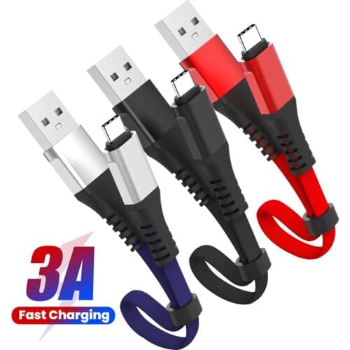 3A USB Type C Cable Micro USB Cable 30CM Short Charge Wire USBC Fast Charging Mobile Phone Date Cord For iPhone 12 Pro Xiaomi 11