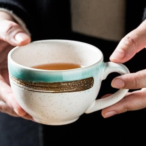 Retro Coffee Cup 200ml Porcelain Water Mug Personality Ceramic Bowl Milk Tea Cup Breakfast