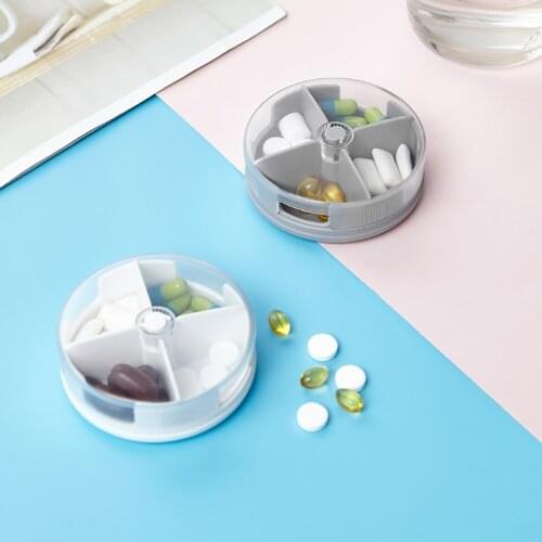 Mini Round Pill Box Transparent Multi-frame Household Carry Sub-packing Storage Box Travel Sealed Dust-proof Medicine Box