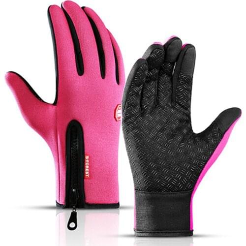 Kyncilor Man/ Women Touch Screen Gloves Cycling Riding Autumn/Winter Waterproof Plus Velvet Windproof Mountain Road Bike Gloves