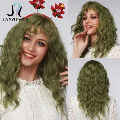 La Sylphide Short Wavy Bob Ash Silver Gray wig with Bangs for Women Synthetic wigs Daily Party Cosplay Wig Heat Resistant