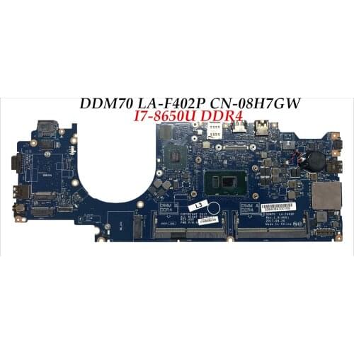 High quality DDM70 LA-F402P For Dell Latitude 5490 Laptop Motherboard CN-08H7GW 8H7GW I7-8650U DDR4 100% Tested