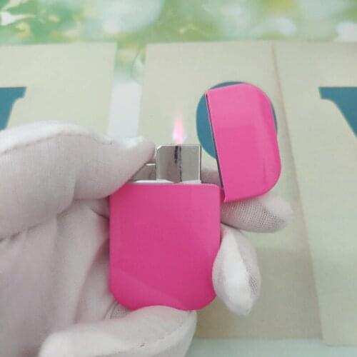 Mini Pocket Ladies Lighter Windproof Red Flame Cigarette Lighter Extra-thin Jet Toch Lighters Smoking Accessories Cute Lighter
