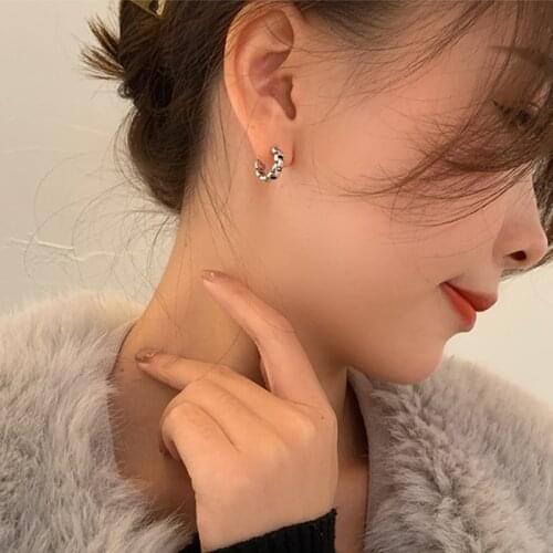 Trendy Hollow Chain Earrings Temperament Simple Design Circle Statement Earrings Jewelry Metal Geometric Fashion Earrings
