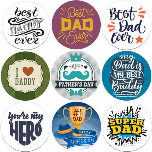 24/48pcs Fathers Day Adhesive Stickers Best Dad Super Dad Love Dad Stickers Party Gift Tag Labels Decoration Stickers Supplies