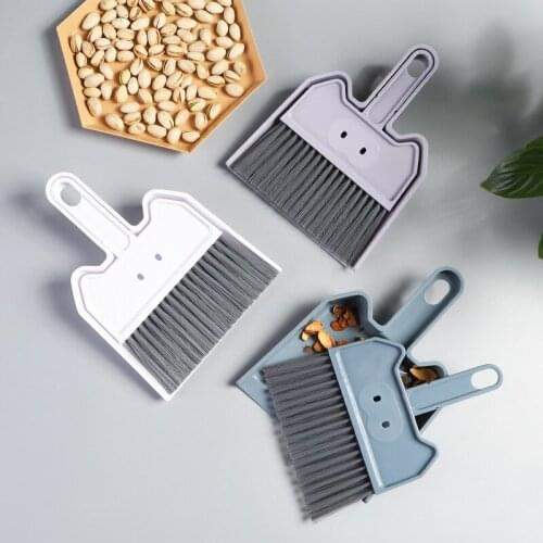 Mini Desktop Sweep Cleaning Brush Two-Pieces Set Keyboard Brush Small Broom Dustpan Set for Home School Office Clean Brush