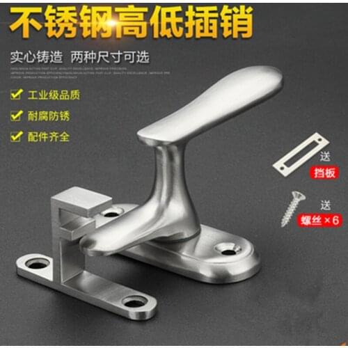 Small Sizes Stainless Steel door bolt elastic pin button toilet room Security Home Safety Gate Door Bolt Latch Lock