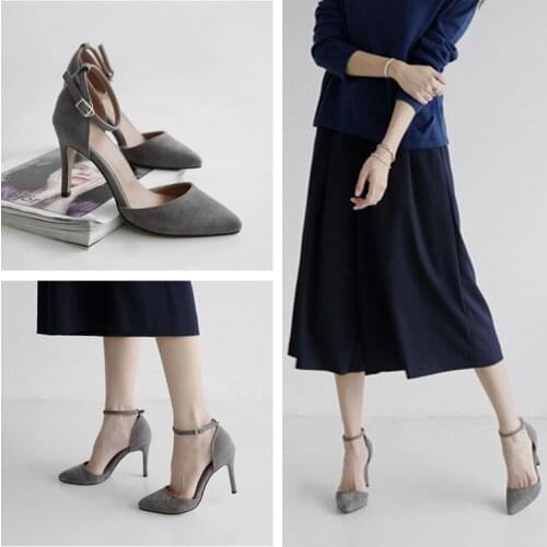 2020 New Korean fashion versatile comfortable high heels black sexy stiletto single shoes trend comfortable high heels