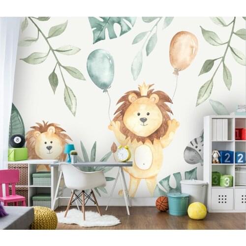 Custom wallpaper tropical plants animal childrens room background wall paper home decoration living bedroom cartoon 3d wallpape