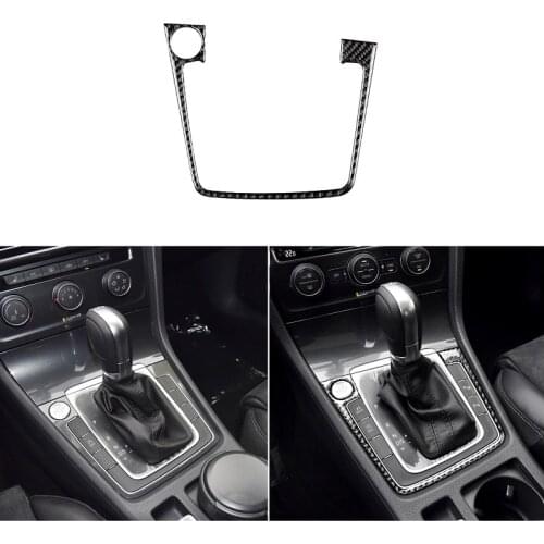 Carbon Fiber Gear Shift Panel Shifting Lever Panel Cover Sticker Trim Fit For VW Golf 7 GTI R GTE GTD Mk7 2013-2017Car Interior