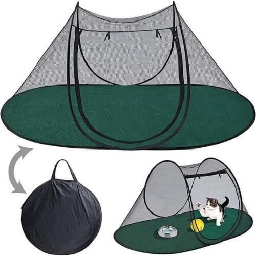 Portable Pet Tent Dog House Folding Cage For Cat Tent Playpen Puppy Kennel Easy Operation Fence Outdoor Small Dogs Mosquito Net