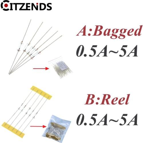 50Pcs 3*10mm 0.5A/1A/1.5A/2A/3A/4A/5A Axial fast glass fuse with lead wire 3*10 0.5A 1A 1.5A 2A 3A 3.15A 4A 5A