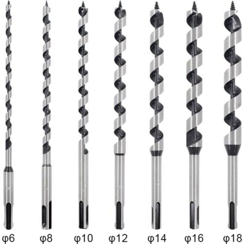 Extended Woodworking Support Drill Bit Set 7pcs Kit Hexagonal Handle Twist Wood Hole Opener Wood Door Lock Reaming Tool