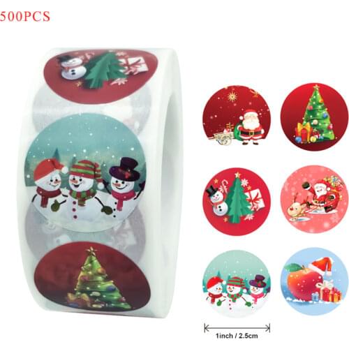 Merry Christmas Kraft Handmade Sticker Card Box Package Santa Thank You Label Sealing Stickers Wedding Decor Party Supplies