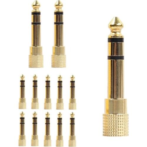 1pcs 2pcs 10pcs Gold Plated Plug Audio Jack TRS 1/4 "(6.3 mm) to 1/8 inch(3.5mm) Male to Female Stereo Adapter