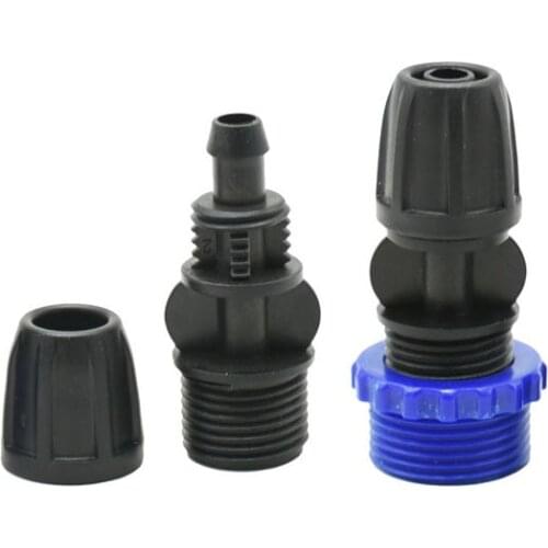 1/2" 3/4" Male to 3/8" hose barb connector With lock nut G1/2 G3/4 to 8/11 water pipe joint connector 4pc