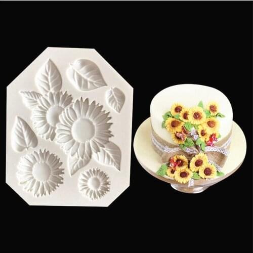 DIY Sugar craft Cake Vintage Petal Sunflower flower Silicone Mold Fondant Mold Cake decorating Tools Gum paste Mold