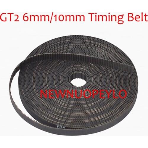 2MGT 2M 2GT Open Synchronous Timing belt width 6/10mm Rubber Samll Backlash GT2 2GT-6 2GT-10 3D printer