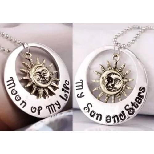 Vintage Silver Moon Of My Life My Sun &Stars Rhinestone Owl Elephant Gold Caribbean Charms Choker Necklace Pendant Jewelry Q821