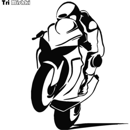 Tri Mishki HZX352# 19.6*15cm biker on board car sticker auto funny car stickers