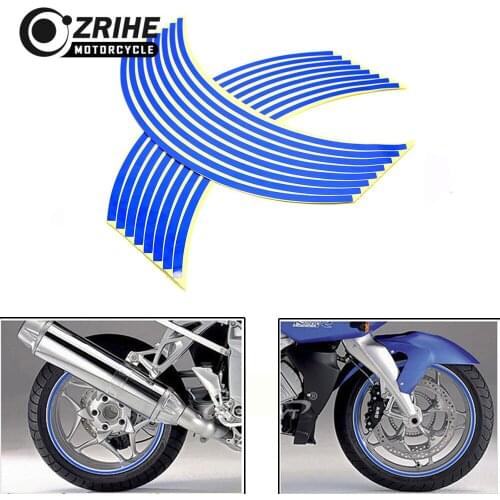 Universal 16 Pcs Bike Motorcycle Car Tape 6 Colors Strips Wheel Stickers And Decals 17" 18" Reflective Rim Tape for BMW Triumrh