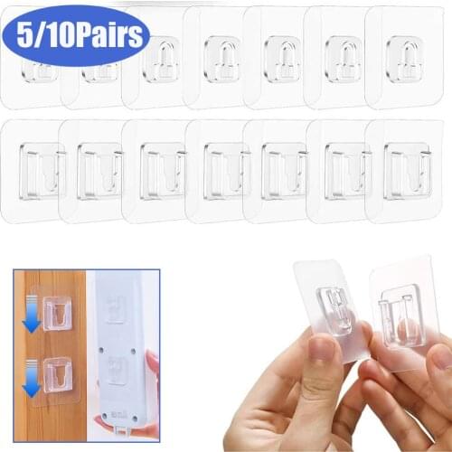 Self Adhesive Wall Hooks Double-sided Wall Holder Transparent Hooks Suction Cup Wall Storage Hook For Bathroom Kitchen Wall Hook
