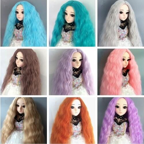 1/3 1/4 1/6 1/8 High Temperature Long Curly Bjd Hair Wig Small Wave Wig SD For BJD Doll Free shipping
