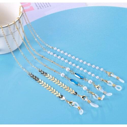 2021 Fashion Metal Simple Glasses Chain Non-slip Vintage Eyeglass Lanyard Reading Glasses Holder Neck Rope Hang Rope Neck Straps