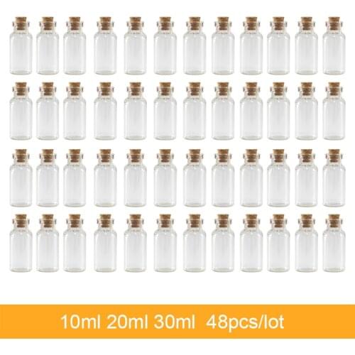 30/20/10ml DIY Mini Wishing Glass Bottles With Corks Decorative Storage Jar Small Wish Bottle Tiny Empty Jars Wedding Decor