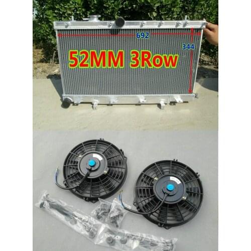 Aluminum Radiator & FANS For Subaru Impreza NewAge WRX STI GG GD GDA GDB 1.6L/2.0L/2.5L 2002-2007 EJ16 EJ20 EJ25 H4 03 04 05 06