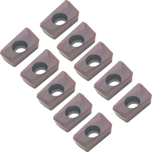 APMT1604 M2 CNC Milling Machine Indexable Carbide Milling Inserts 10pcs R0.8 Tungsten Steel Surface with Coating Used