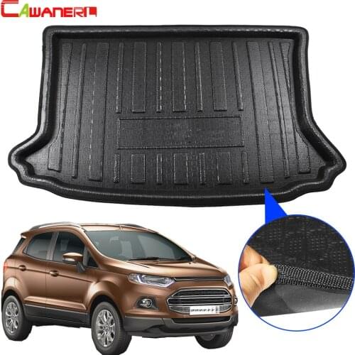 Cawanerl Car Accessories Tail Trunk Mat Tray Boot Liner Floor Cargo Carpet Mud Kick Pad For Ford Ecosport 2013-2017