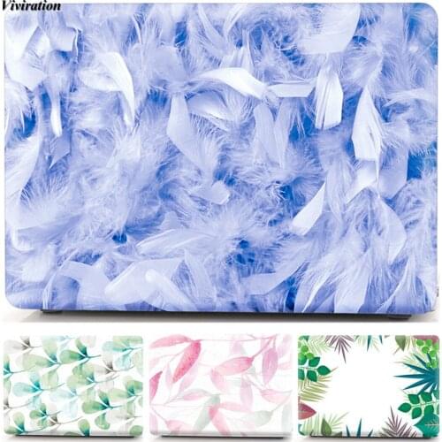 Feather Pattern Print Case For Huawei Matebook D14 D15 2020 Matte Clear Laptop Cover Mate D 14 Funda Women Business Hard Shell