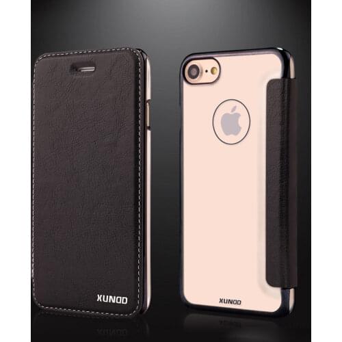 For iPhone 7 8 Plus Case Xundd Luxury PU Leather Flip Wallet Case with Clear PC Back Cover for iPhone 6 6s 6s Plus чехол