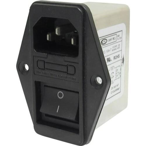 CNIM Hot Solder Lug Terminals IEC 320 C14 EMI Filter + Boat Switch + Fuse Holder