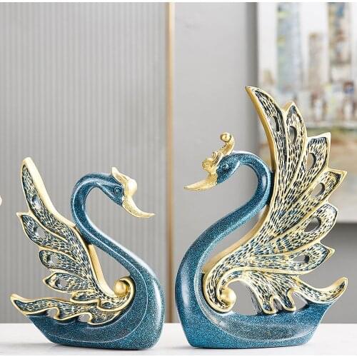 Home Decor Swan Decoration Resin Art Statue Bedroom Living Room Office Desktop Decoration Gifts for Friends