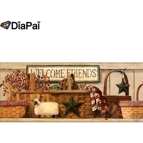 DIAPAI Diamond Painting 5D DIY 100% Full Square/Round Drill "Flower basket sheep"Diamond Embroidery Cross Stitch 3D Decor A18553
