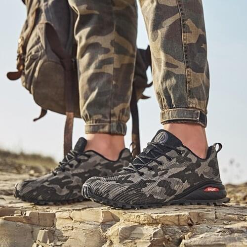 Men Outdoor Hiking Shoes Anti-slip Outdoor Trekking Walking Sneakers Tactical Combat Army Boots Camouflage Man Moutain Shoes50