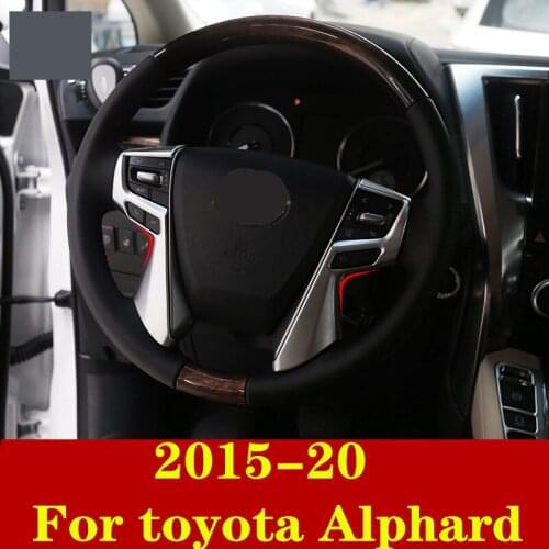 For toyota Alphard 2015-20 car styling steering wheel Sequin decoration Patch Bright strip Interior Modification Car accessories