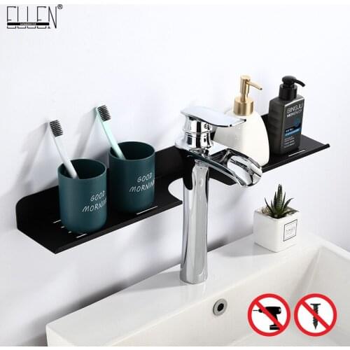 ELLEN Bathroom Shelves Cup holder Shelf Bathroom Accessories Black Faucet Shelves Shampoo Holder Soap Holder Bath Storage ELK419