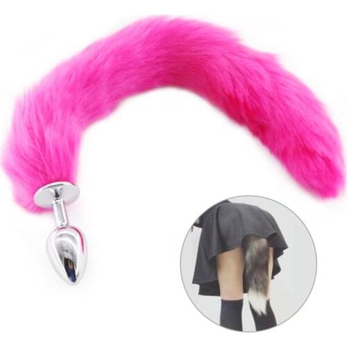 Flirting Fox Tail Cosplay Role Play Butt Plug Metal Anal Sex Toy for Couples Prostate Massager