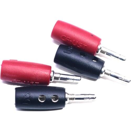 Hi-End 4ps 5mm AQ silver plated Banana Connectors plugs for Hifi audio AMP CD player Speaker cable