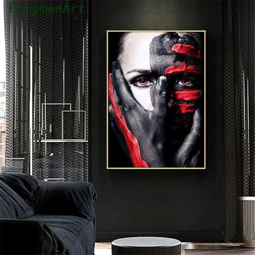 Colorful Woman Canvas Painting Woman Face Posters And Prints Modern Wall Art Bedroom Living Room Home Decoration