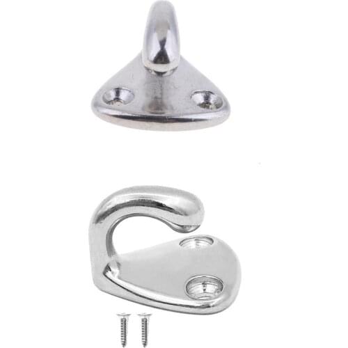 2pcs Marine Stainless Steel Boat Pad Eye Hook Fixing Hardware