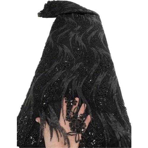 SJ Lace French Net Lace Fabric With Sequins Lace Fabric 2021 High Quality Lace African Voile Lace For Wedding dress Sewing z5-45