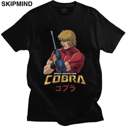 Fashion Male Space Adventure Cobra T-Shirt Short Sleeve Cotton Tshirt Graphic 80s Japan Anime T Shirt Manga Tee Top Apparel Gift