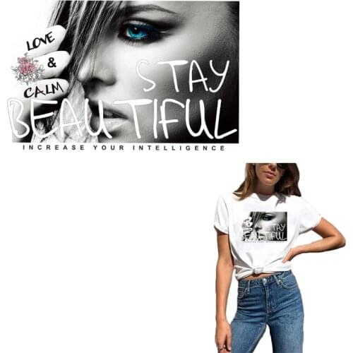 Fashion Girl Patches Iron-On Transfers For Clothing Print-On Women T-shirt Hoodies Decoration Patches On Clothes DIY Application