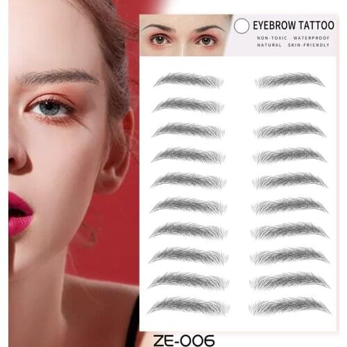 Hair-like Eyebrow Sticker Black Semi-Permanent Water Transfer Waterproof Eyebrow Tattoo Embroidery Sticker
